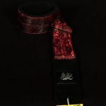 Red Paisley on Black Suede